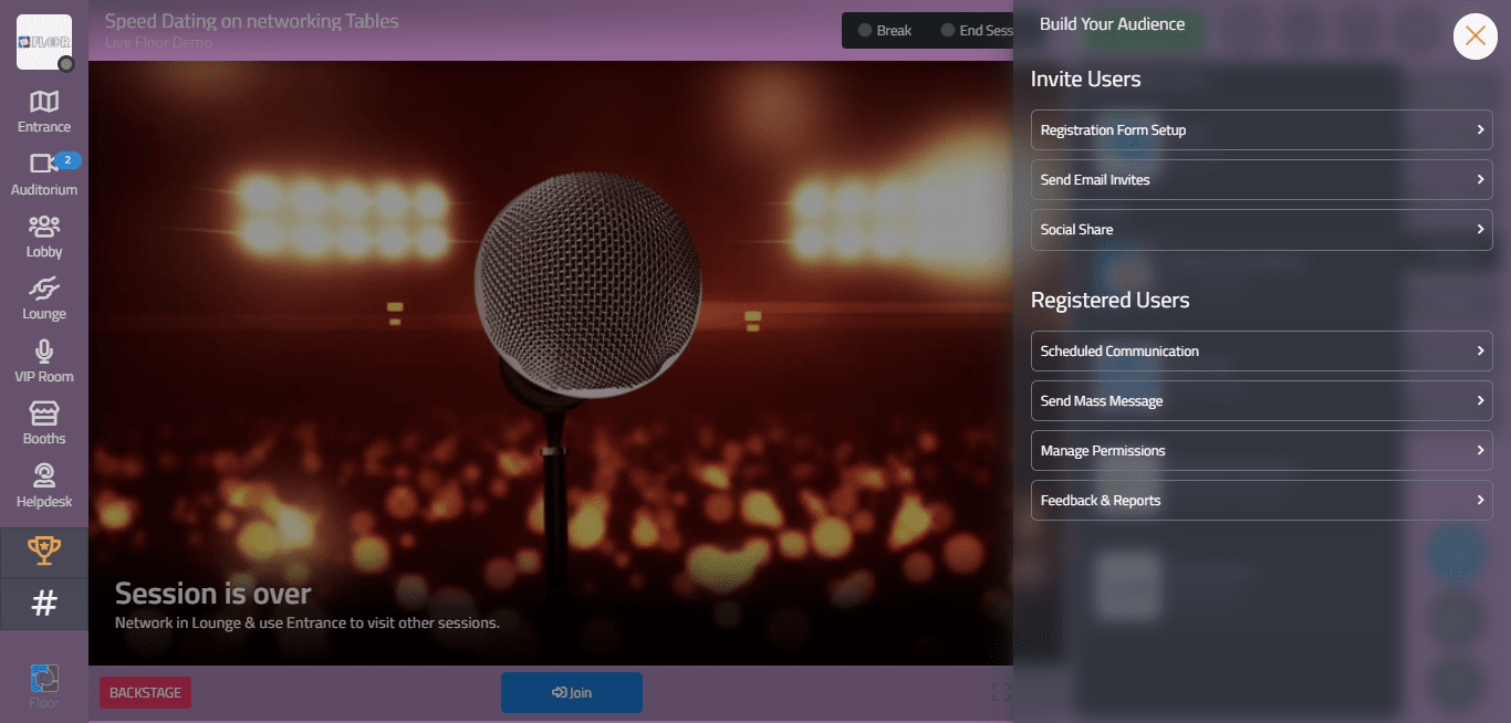 Virtual event platform